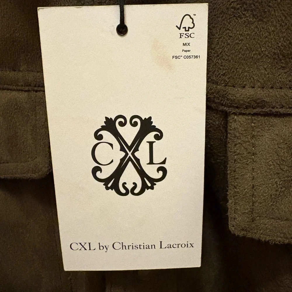 CXL by Christian Lacroix Men’s Faux Suede Brown Snap-Front Jacket Size Large NWT - Picture 2 of 14